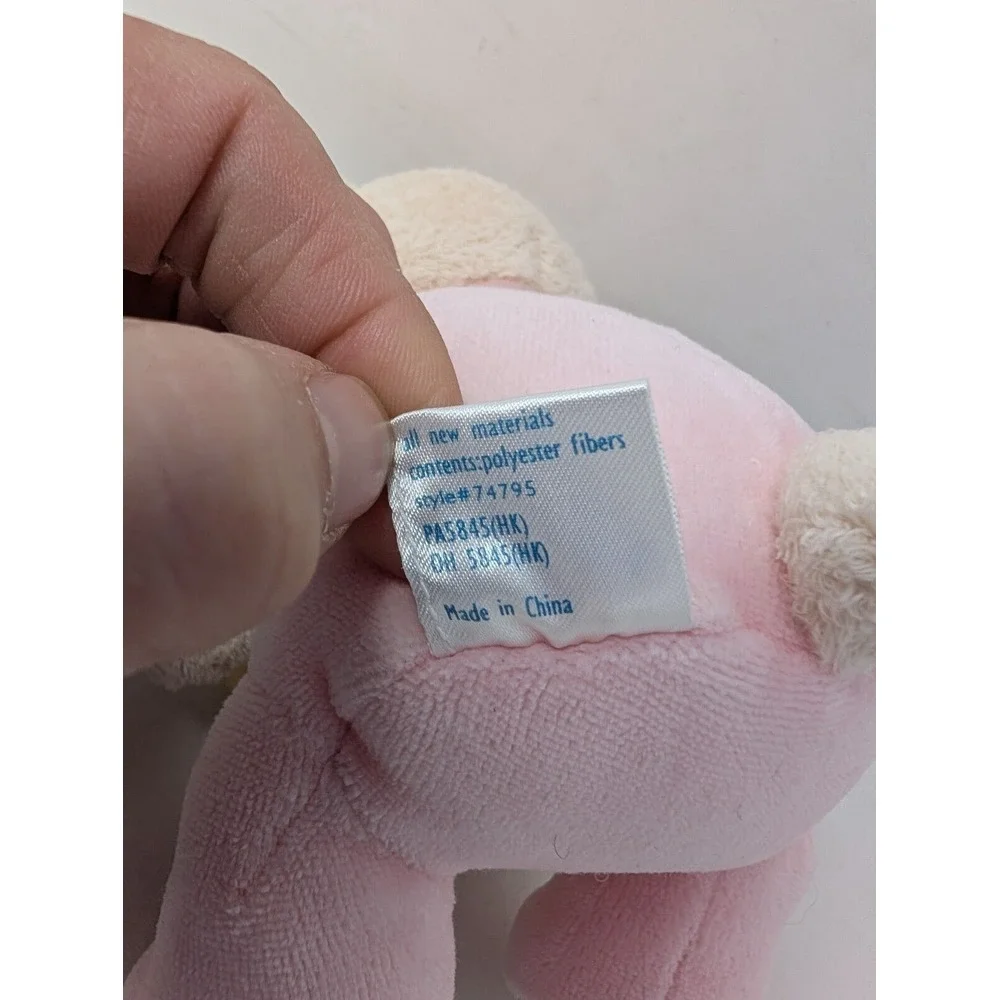 Vintage Carters Prestige White Bunny Rabbit Plush Rattle Stuffed Animal Baby 90s